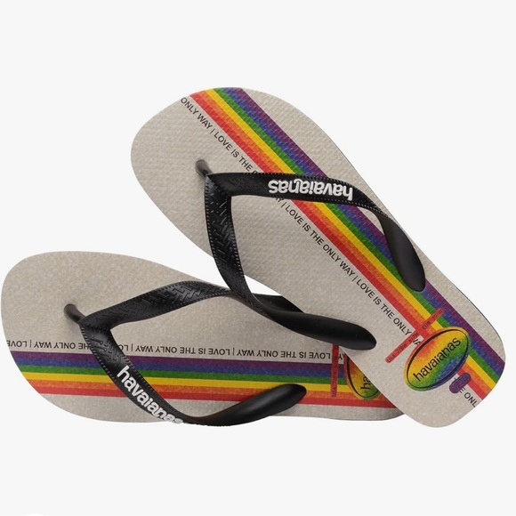 Havaianas Top Pride Love Is The Only Way Rainbow Rubber Flip Flops - Picture 3 of 6